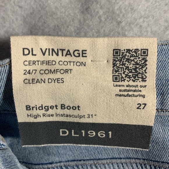 NWT DL1961 Acid Wash DL Vintage Bridget Boot. High Rise Instasculpt. Sz 27” - Picture 2 of 6